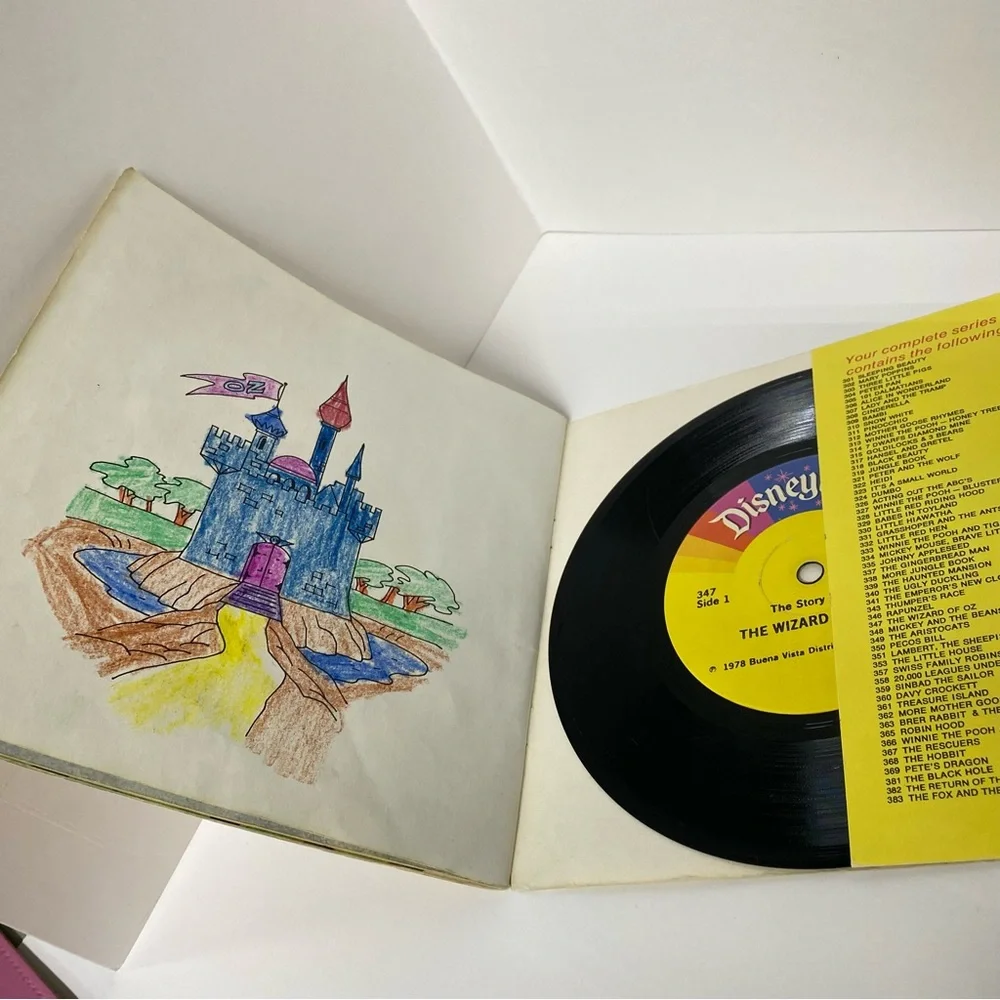 Vintage The Wizard of Oz Book & Vinyl Record See Hear Read Disney 1978 Classic